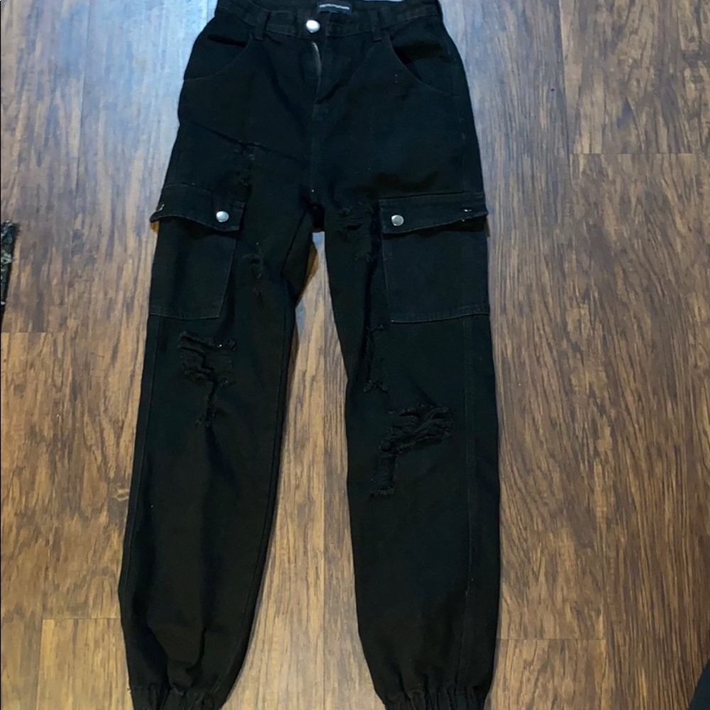 Black jean joggers PLT WORN ONCE